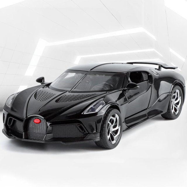 Linyi toy car Bugatti La Voiture Noire Supercar Modellauto, 1:24, Metall, mit Licht und Sound, ab 14 Jahren - Bild 1