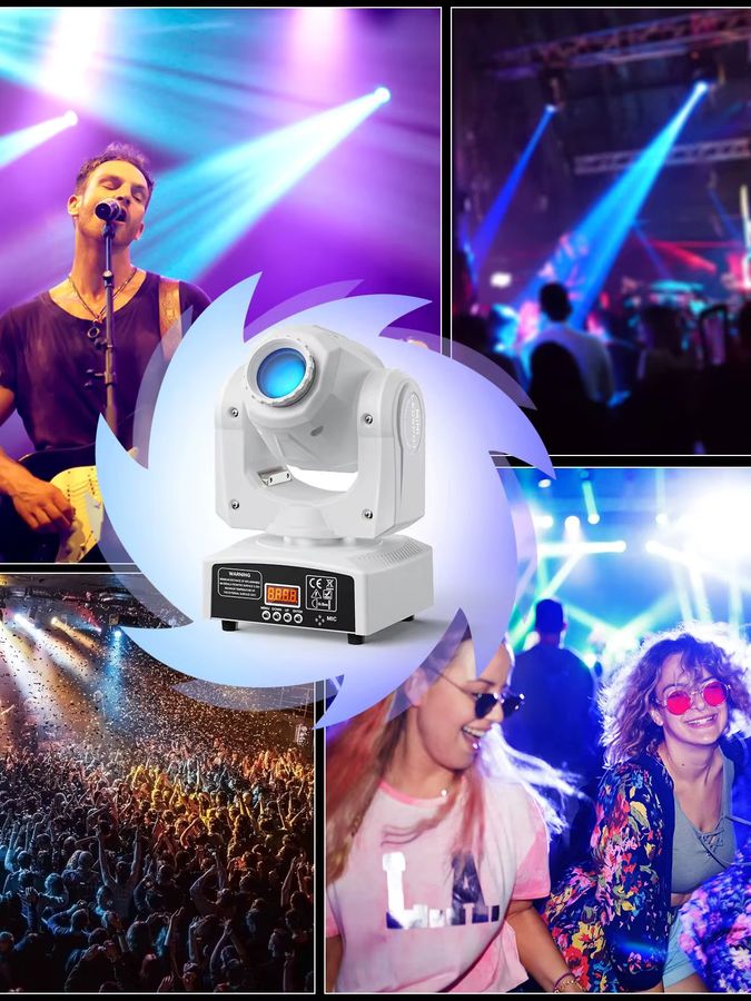 U'King 60 W LED Moving Head Licht Weiß 4in1 RGBW mit 7 Gobos und DMX512 für DJ, Disco und Party - Bild 6