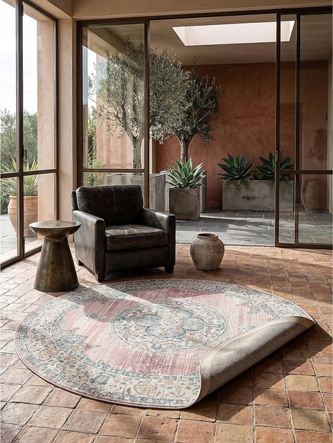 Wetterfester Outdoor-Teppich LIMMAT von Kadima Design in Pink, B/B: 120 x 120 cm - Bild 1