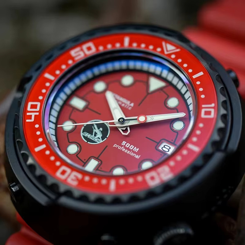 RDUNAE Armbanduhr Automatik, Saphirglas, 52 mm, Kautschuk, Herren, Schwarz - Bild 2