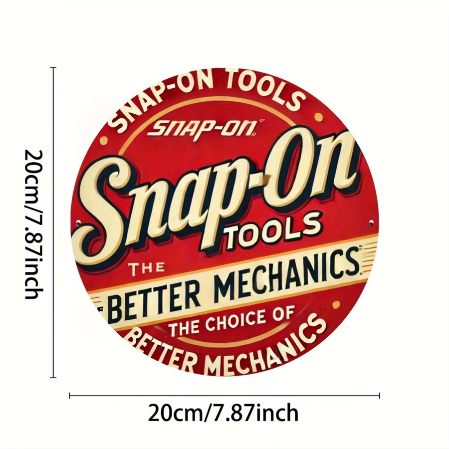 Snap-On Tools Vintage-Metallschild Retro-Wanddekoration aus Aluminium mit The Better Mechanics Design in Rot, Durchmesser: 20 cm - Bild 2