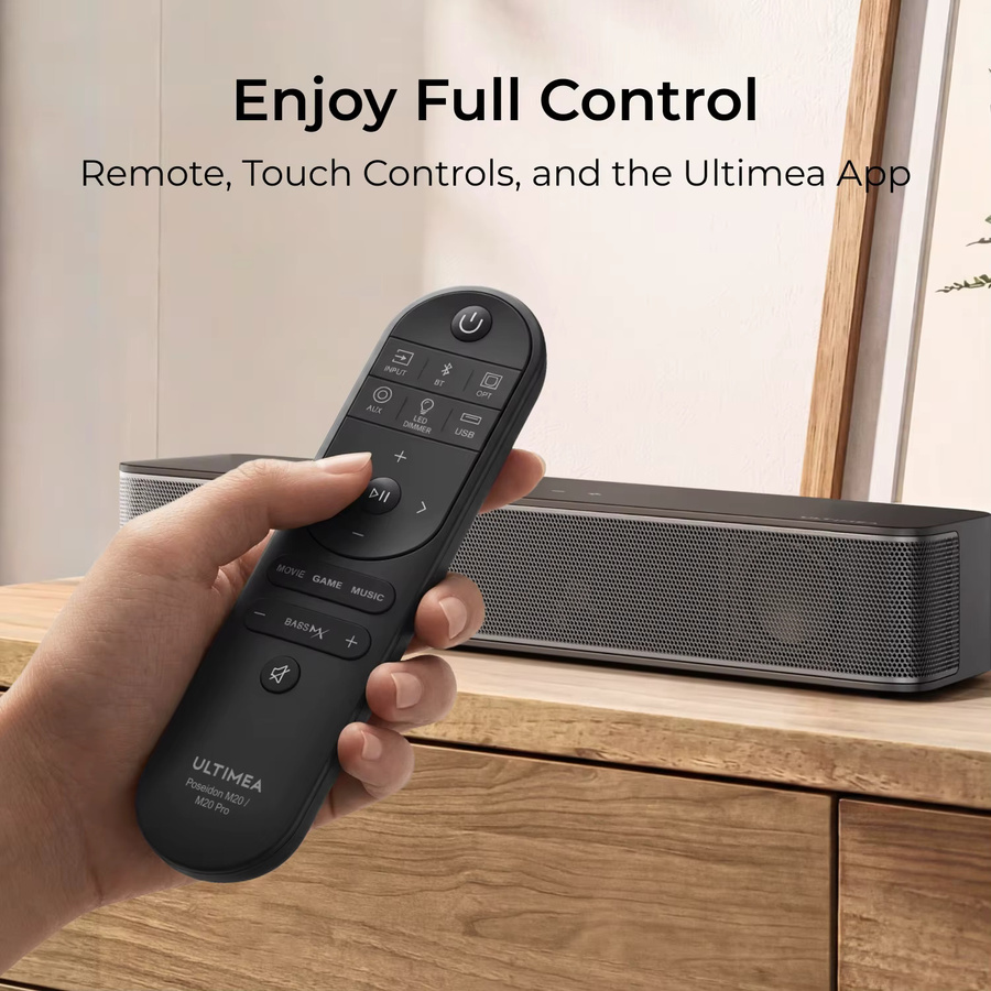 ULTIMEA 2.1-Kanal Kompakte Soundbar in Schwarz mit App-Steuerung und integriertem 3-Zoll Subwoofer für TV und PC-Gaming, Breite: 120 cm - Bild 5