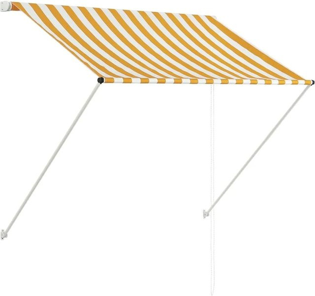 vidaXL Einziehbare Markise Gelb-weiß, B: 100 cm, B: 150 cm - Bild 1
