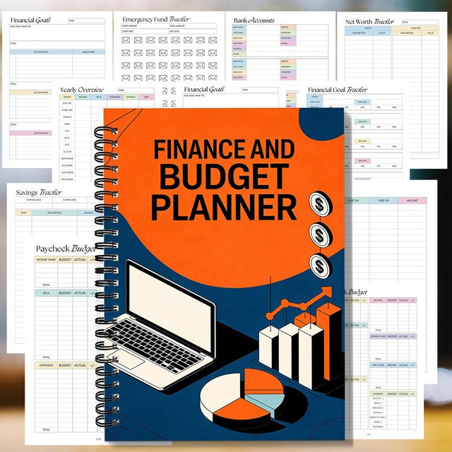 Spiralnotizbuch für Finanz- und Budgetplanung mit Diagrammen, A5 Softcover, liniertes Papier, Multicolour - Bild 1