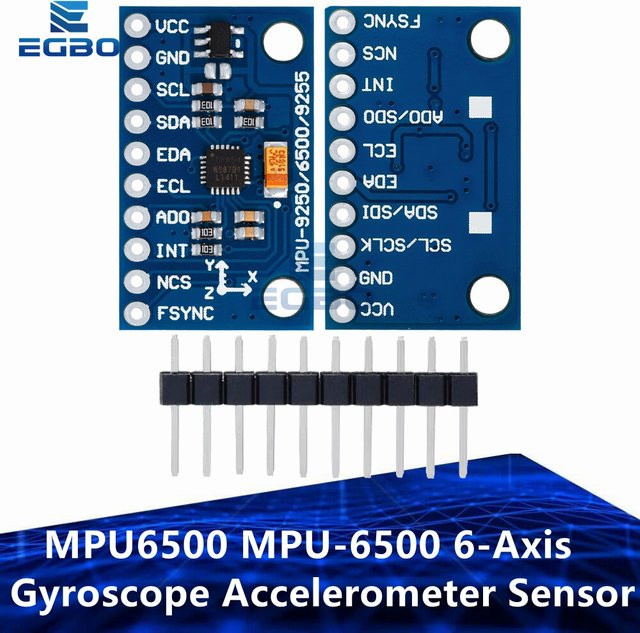 EGBO GY-6500 MPU6500 6-Achsen Gyroskop und Beschleunigungsmesser Sensor Modul in Blau für Arduino mit IIC I2C SPI Schnittstellen - Bild 1