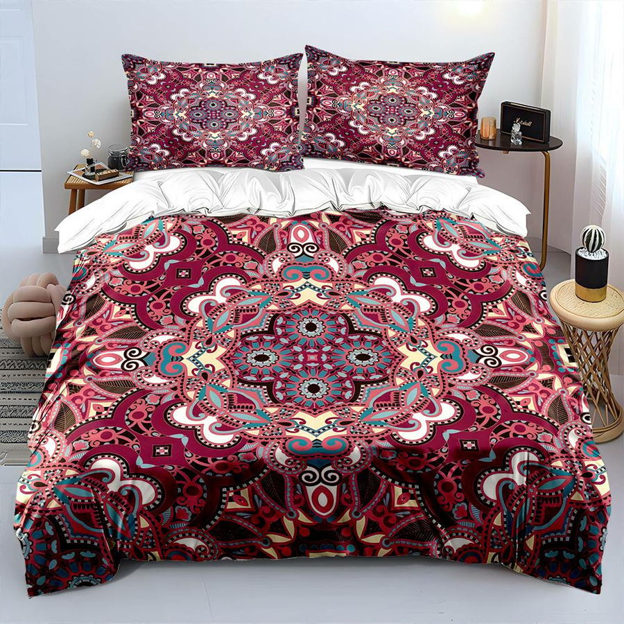Flylo 3-teiliges Bettwäsche Set mit geometrischem Muster in Multicolor, atmungsaktiv und weich, B/H: 135 x 200 cm - Bild 3