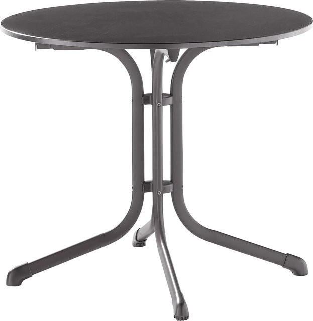 Sieger Boulevard Klapptisch Rund Schieferoptik Anthrazit Grau Durchmesser: 85 cm - Bild 1