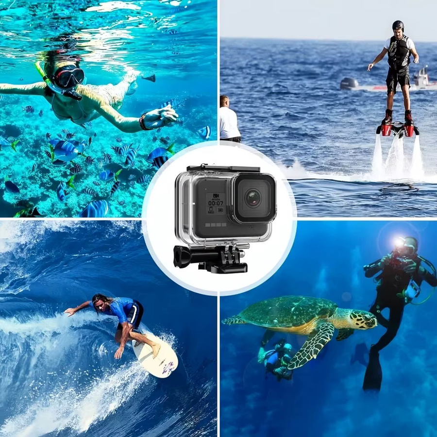 FitStill wasserdichtes Unterwasser-Tauchgehäuse für GoPro Hero 8, Schwarz - Bild 2