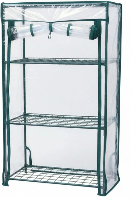 Relaxdays Balkongewächshaus aus Stahl und PVC in Grün mit transparentem Material, B/T/H: 80 x 46 x 24 cm - Bild 1