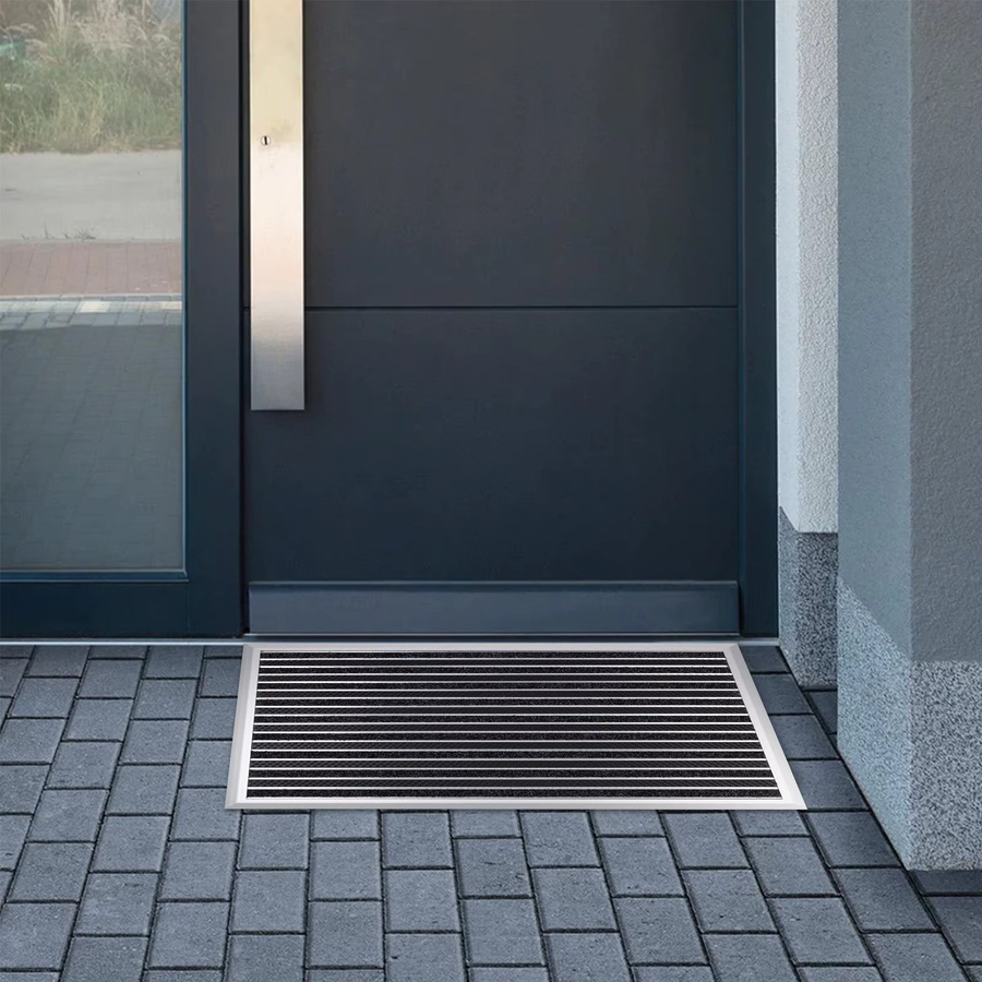 Aluminium Fußmatte Spectral von FLOORDIREKT in Schwarz, rutschfest und wetterfest mit PVC- und Textilstreifen für Innen und Außen - Bild 4