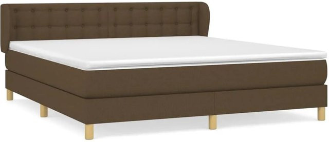 vidaXL Boxspringbett Hybrid mit Matratze und Kopfteil, Braun, B/T/H: 180 x 200 cm - Bild 1