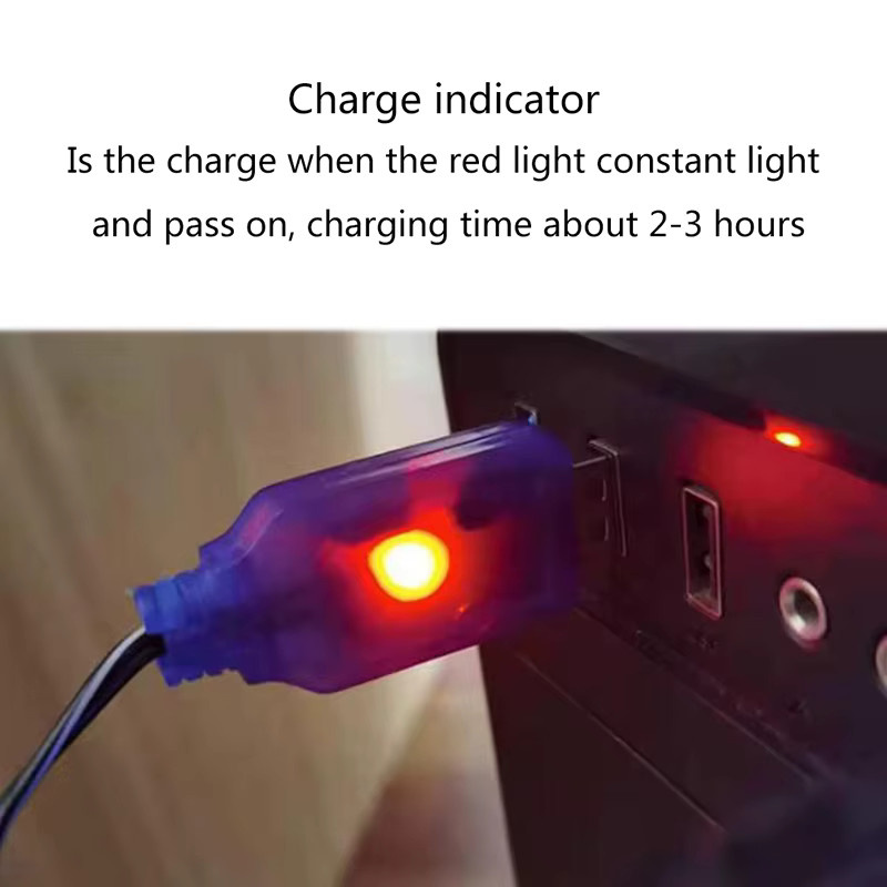 USB-Ladekabel für NiMH/NiCd Akkus 3,6-9,6V 250mA mit SM 2P Vorwärtsstecker für ferngesteuerte Spielzeugautos und elektrische Spielzeuge, Schwarz - Bild 3