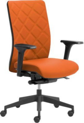 Ergonomischer Bürostuhl WIKI von Leyform in Orange mit Armlehnen und Stoffrücken für dein Home-Office - Bild 1