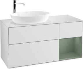 V&B Waschtischunterschrank Finion mit Wandbeleuchtung, Weiß lackiert, Breite: 120 cm, Tiefe: 50,1 cm, Höhe: 50,1 cm - Bild 1