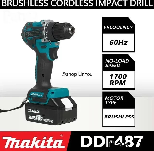 Makita DDF487 Akku-Bohrschrauber 18V mit bürstenlosem Motor aus der LXT Serie - Bild 1
