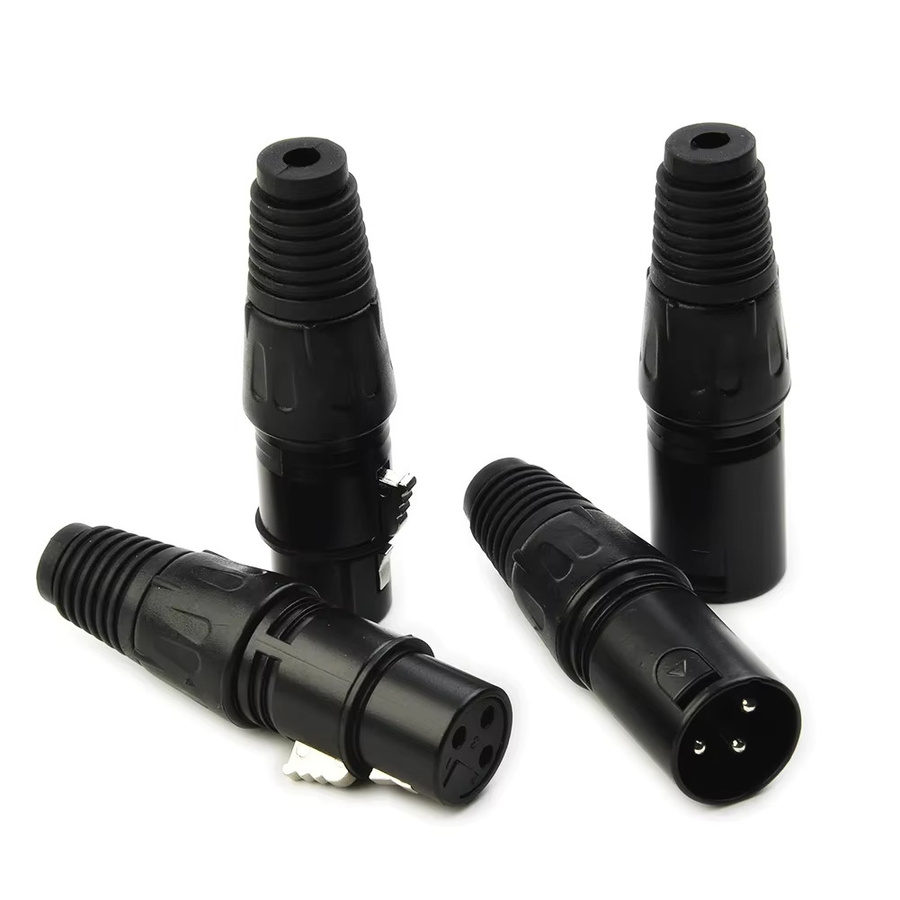 10 Paar XLR DMX 3-polige Mikrofon-Audiokabel mit männlichen und weiblichen Steckverbindern in Schwarz - Bild 4