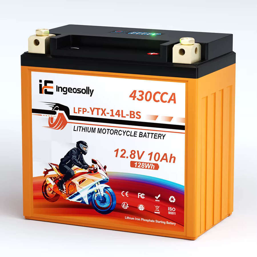 Ingeosolly 14L-BS 12V 10Ah LiFePO4 Motorradbatterie mit BMS-Spannungsanzeige, wartungsfreie Lithium-Eisenphosphat-Starterbatterie für Yamaha Honda Suzuki ATV Roller und Schneemobil - Bild 8