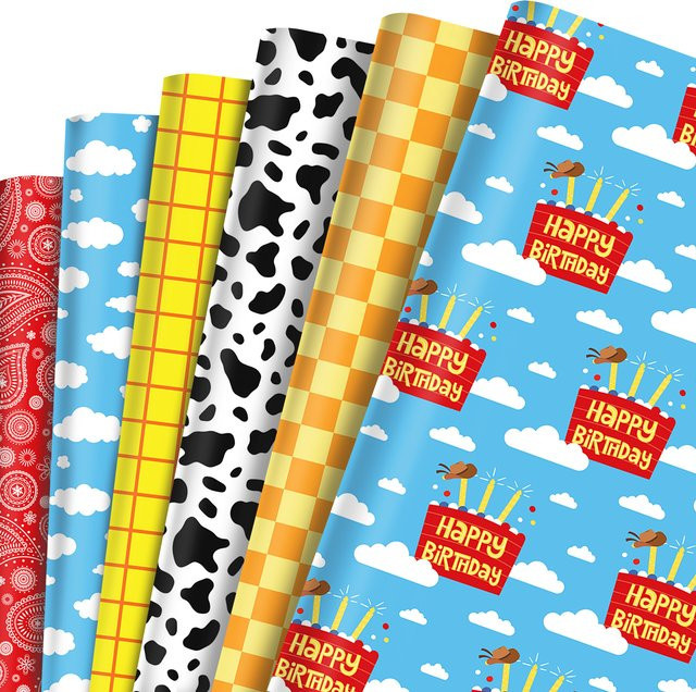 Dekoratives Geschenkpapier mit Happy Birthday Motiv für Geburtstage und Babypartys, Mehrfarbig, 6 oder 12 Stück - Bild 1