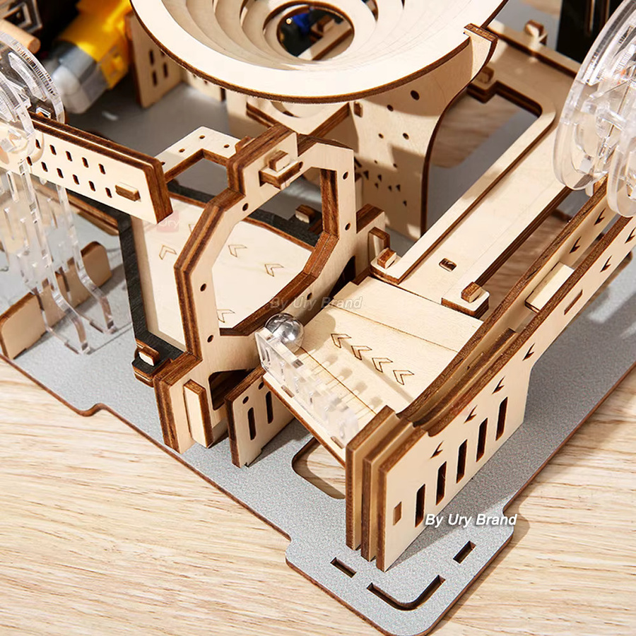 3D-Holzpuzzle Marmor-Lauf-Set, DIY, mechanische Schiene, Montagespielzeug - Bild 5