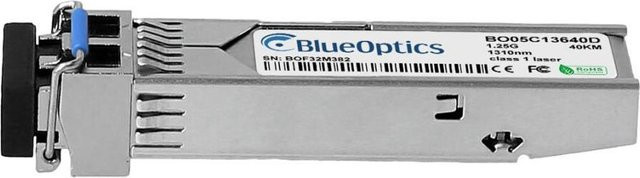 BlueOptics SFP Transceiver BO05C13640D kompatibel mit Hirschmann 942 024-001, LC-Duplex, 1000BASE-LH, Singlemode Fiber, 1310nm, 40KM, DDM, Farbe: Silber - Bild 1