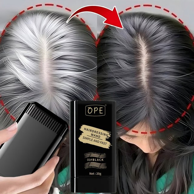 OPE Haarfärbekamm, Ansatz-Abdeckstift, Schwarz, für graue Haare - Bild 1