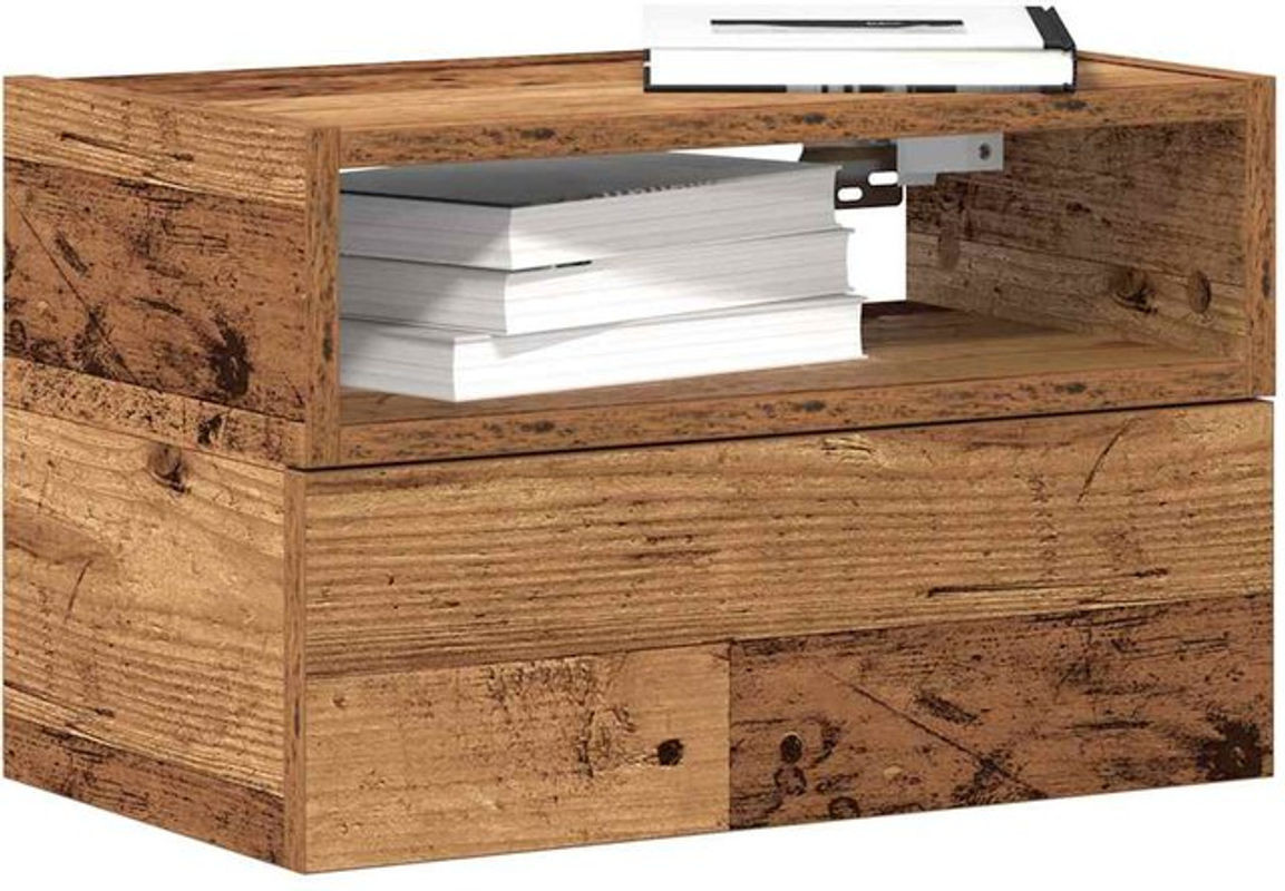 Vidaxl Wandhängende Nachttische im Industrial Design, 2er-Set, Braun, B/T/H: 45 x 26 x 28,5 cm - Bild 1