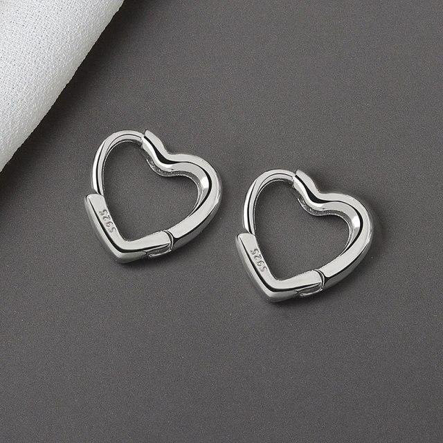 Ohrringe Herz Form, 925 Silber, Damen - Bild 1