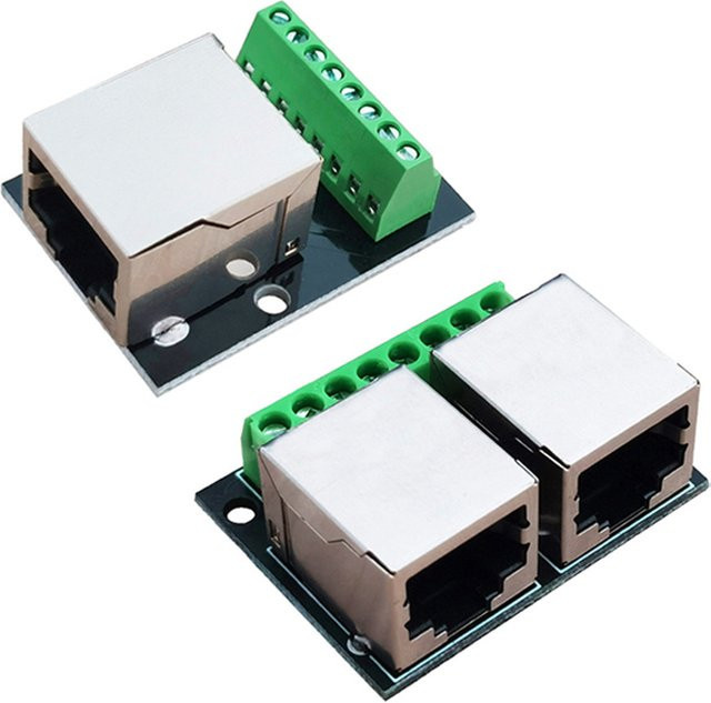 JCD RJ45 Einzel- und Doppel-Buchsenadapterplatine zur Umwandlung von 2,54/3,5-Pitch-Anschlüssen in 8P-Netzwerkadapter in Multicolor - Bild 1