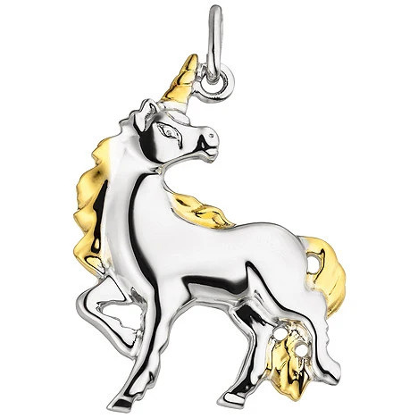 Colfem Anhänger Einhorn, 925 Silber, Bicolor, Unisex - Bild 1