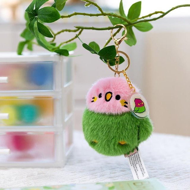 Yiran toy Mini Haustier Vogel Plüsch Anhänger, grau, mit Geräusch - Bild 1