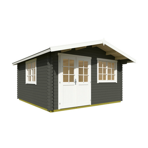 Lasita Gartenhaus Norderney Blockbohlenhaus mit 3 Satteldächern in Grün, B/H/T: 444,6 x 256,5 x 480 cm - Bild 2