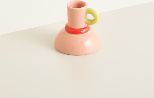 Moderner Keramik Kerzenständer von BLUME2000 in Pink und Lightpink - Bild 1