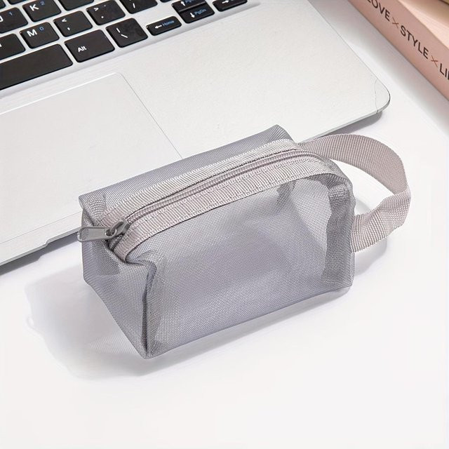 Transparente Tragbare Aufbewahrungstasche mit Reißverschluss für Kopfhörer, Schlüssel, Münzen und Kosmetik, Maschinenwaschbar, 1 Stück - Bild 1