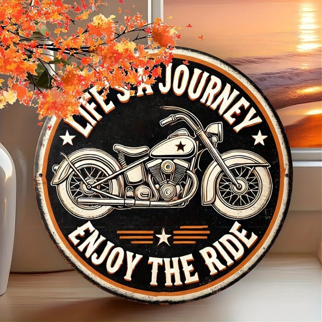 Potdemiel Vintage-Wandkunst Life's a Journey, Enjoy the Ride Aluminiumschild, B/H: 20,3 x 20,3 cm - Bild 1