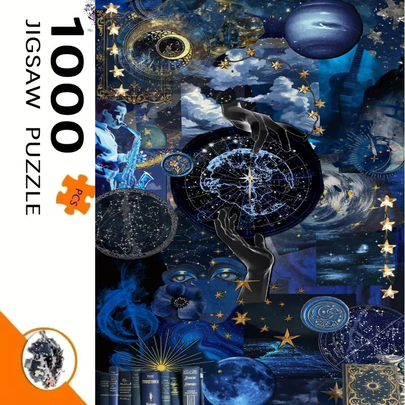KAYOU Vintage Astrologie Sternennacht Collage Papier-Puzzle, 1000 Teile - Bild 2