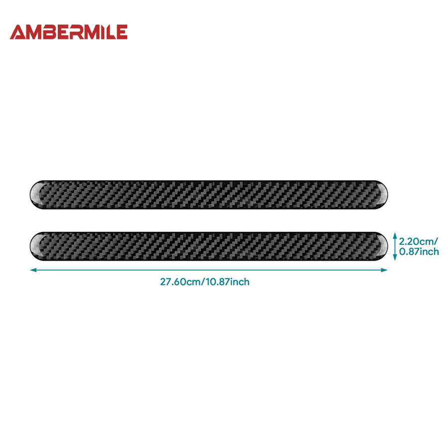 AMBERMILE Carbon Faser Aufkleber für Mini Cooper S F65 F66 F67 2024 2025 Armlehnen Box Seitenstreifen Innenraum Zubehör in Schwarz - Bild 2