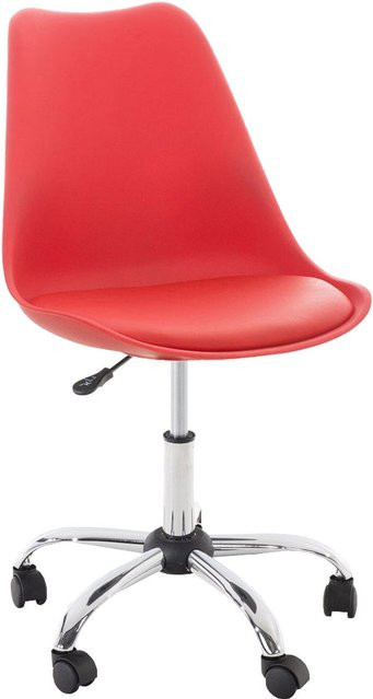 TPFLiving Bürostuhl Pegasus in Rot aus Kunstleder mit Rollen und Schwenkfunktion für dein Home-Office - Bild 1