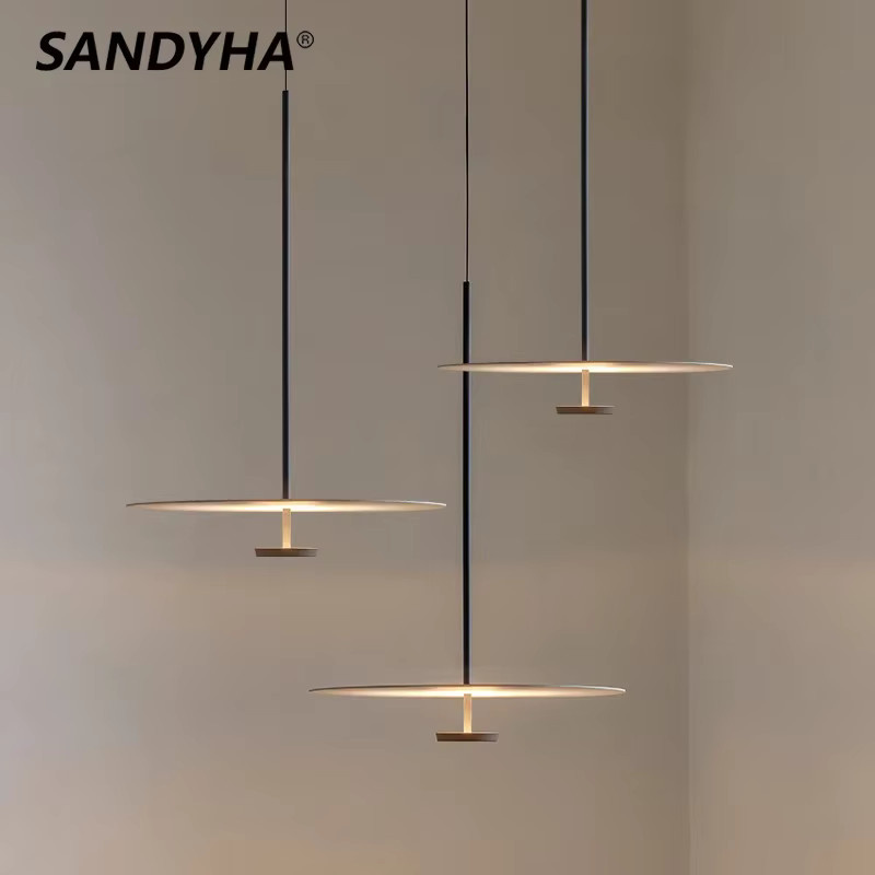SANDYHA Moderne Minimalistische LED Pendelleuchte mit Acryl-Lampenschirm in Ringform für Wohnzimmer und Esszimmer, Schwarz oder Weiß, Warmweiß - Bild 2