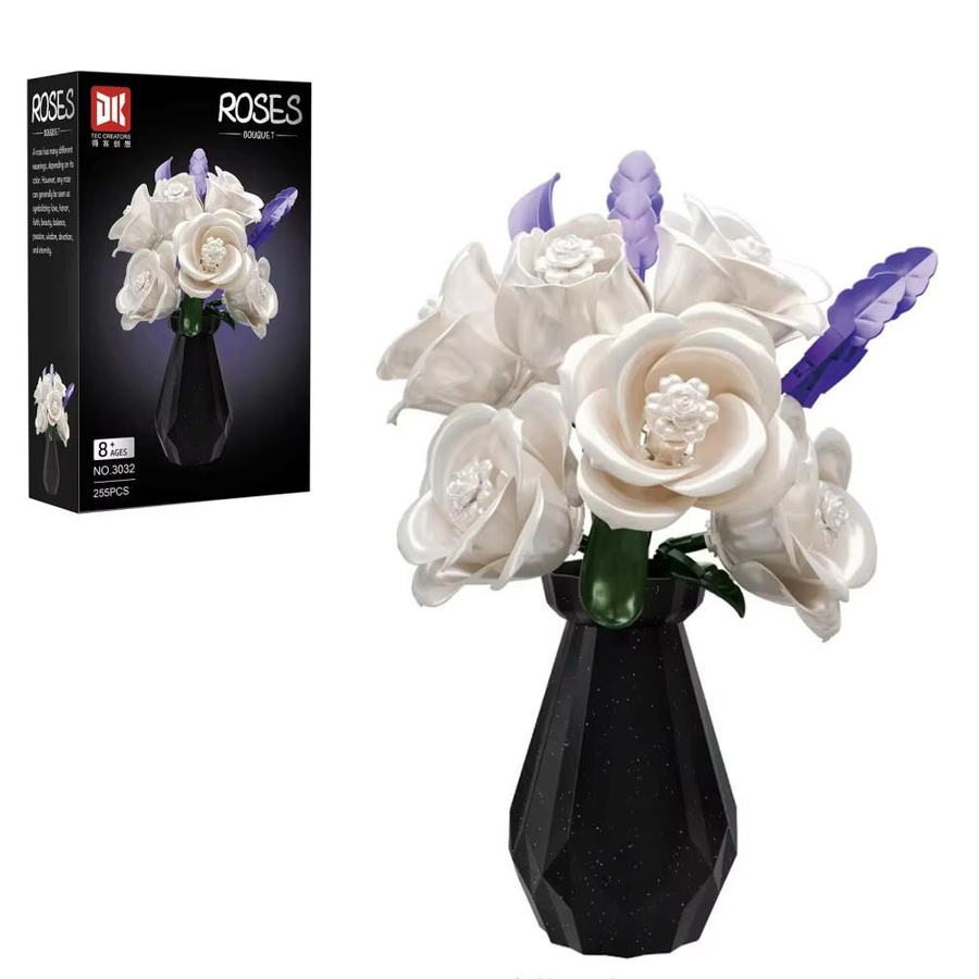Linyi toy Bausteine Strauß Schwarz Gold Rosé 255-teiliges Set - Bild 2