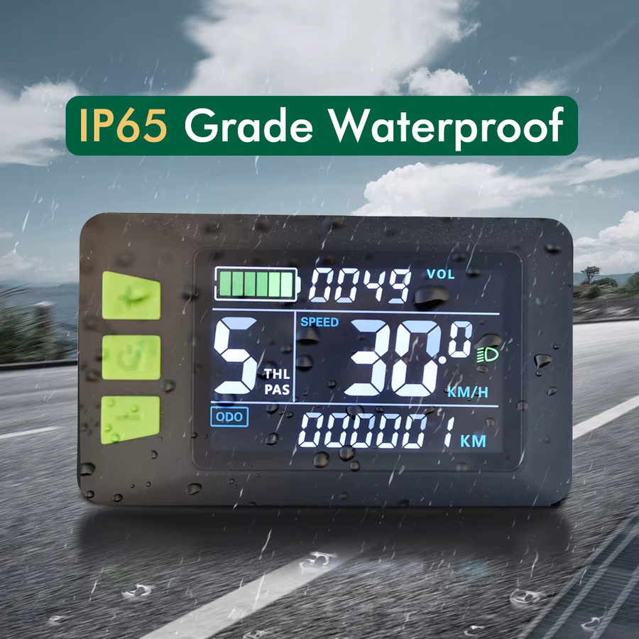 Mcezdy UART2 P3C Wasserdichtes LCD Display für Elektrische Fahrräder und E-Roller mit USB und UART, Schwarz, 5PIN - Bild 4