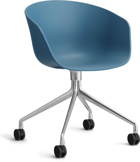 HAY About A Chair AAC 24 moderner Schalensessel in Blau mit Stahlgestell - Bild 1