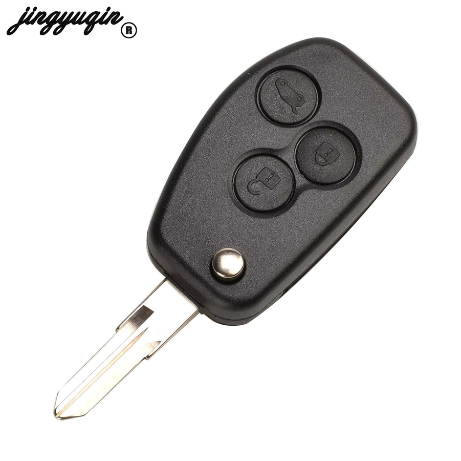 Jingyuqin Schlüsselhülle für Renault Megane Dacia Modus Espace Duster Clio in Schwarz mit VAC102/NE72 Klinge - Bild 2