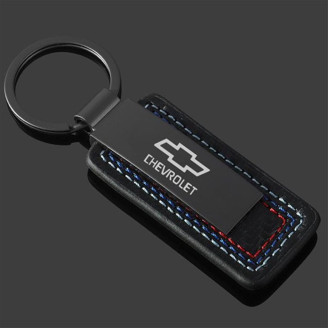 Chevrolet Schlüsselanhänger, Metall-Leder, Schwarz, Unisex - Bild 1