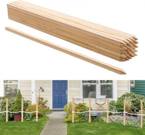 VEVOR Holzpfähle aus Tannenholz, 25 Stück, mit scharfer Spitze, B/T/H: 1,9 x 1,9 x 91,4 cm - Bild 1