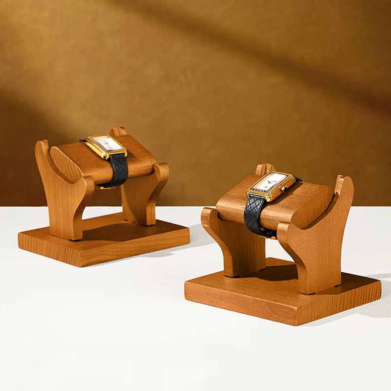 WoodTen Uhrenständer aus Holz in Braun als Schmuck-Präsentationsständer und Uhrenhalter für Uhrenarmbänder - Bild 4