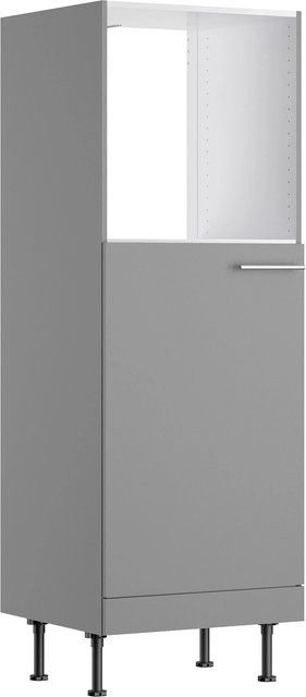 Optifit Küchen-Midi-Schrank für Backofen und Kühlschrank in Basaltgrau Matt, Breite: 60 cm, Höhe: 176,6 cm, Tiefe: 58,4 cm - Bild 1