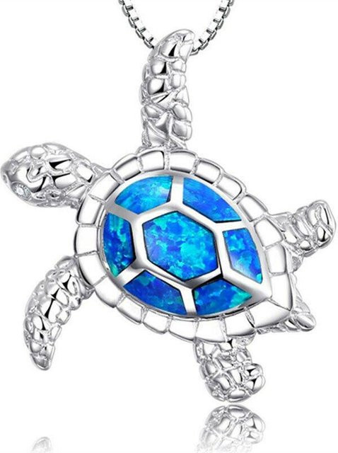 YIRAN Jewelry Halskette, Biene Anhänger, Messing, Blau, Kristall, Damen, 50cm - Bild 1