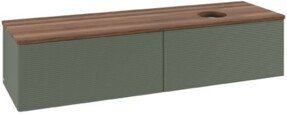 V&B Waschtischunterschrank Antao mit Frontstruktur in Grau-Grün lackiert, B: 160 cm, T: 50 cm - Bild 1
