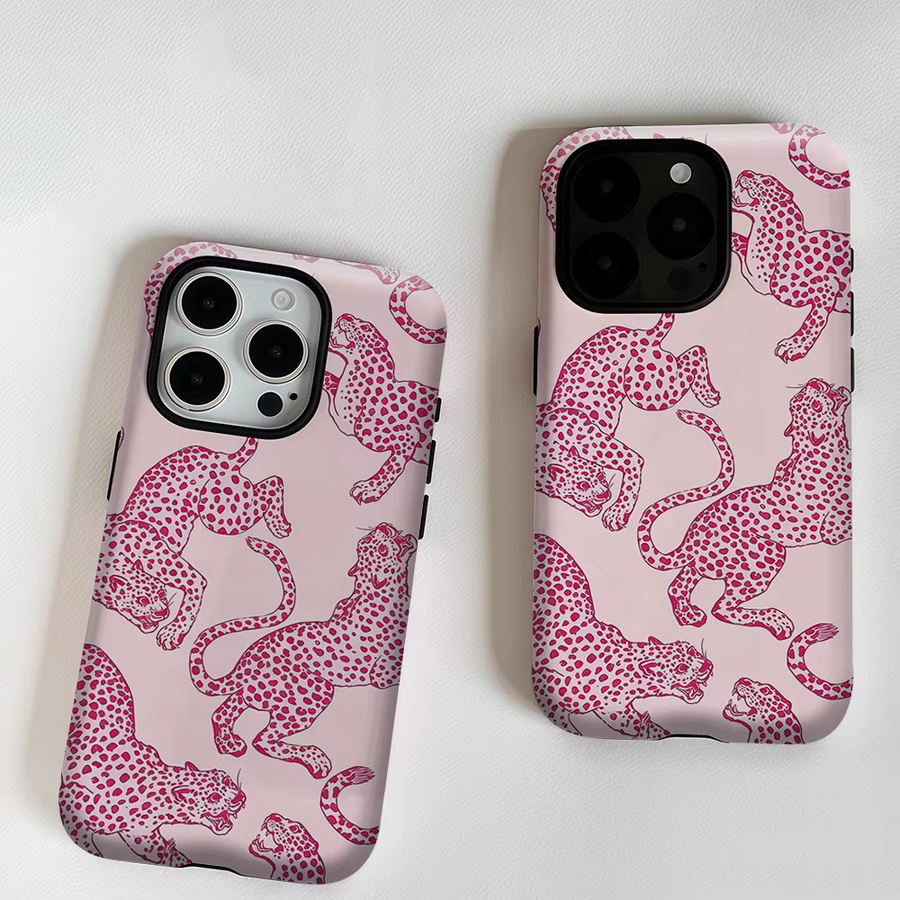 Aurea Case Matte Bumper Schutzhülle mit MagSafe Kompatibilität für iPhone 17 16 15 14 13 Pro Max in Pink Leopard - Bild 3