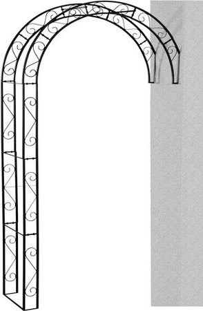 Siena Garden Rosenbogen Cambridge aus Metall in Schwarz B: 130 cm, T: 38 cm, H: 245 cm